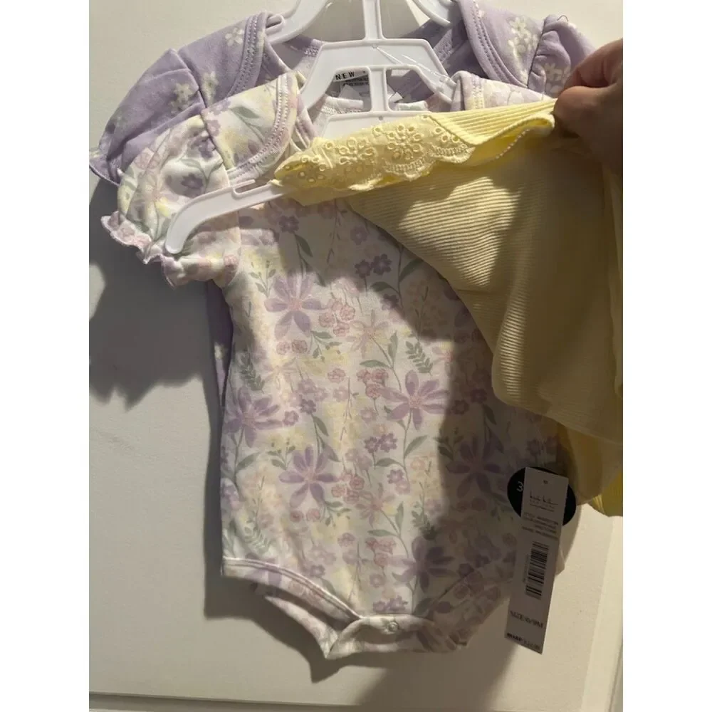 NWT Nicole Miller New York Baby Girl One Piece Shirts (3 Piece) Size 6/9 Months